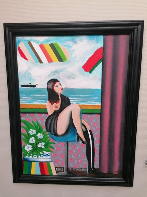 Etienne Elias en Lucassen olieverf schilderij op doek, Antiek en Kunst, Kunst | Schilderijen | Modern, Ophalen