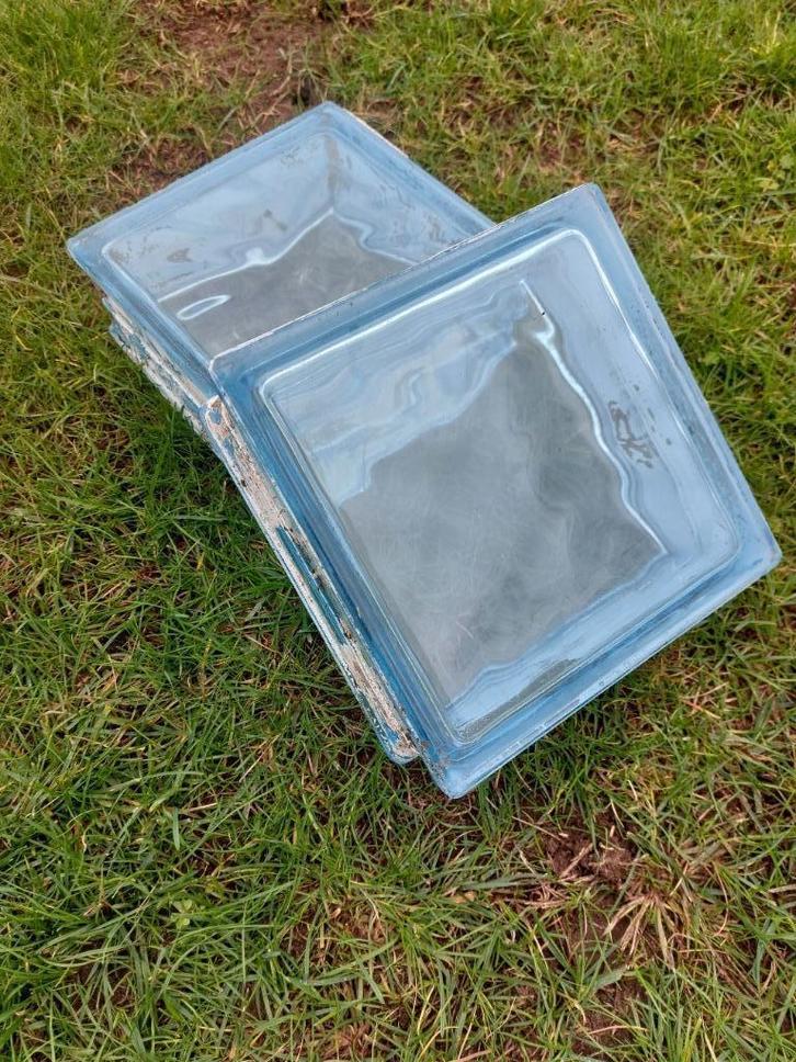 mooie blauwe glasdallen, per stuk, Doe-het-zelf en Bouw, Glas en Ramen, Gebruikt, Overige typen, Minder dan 80 cm, Minder dan 80 cm