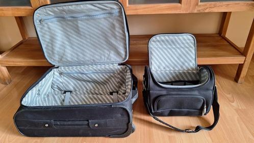 Reiskoffer en beautycase Deluxery, Handtassen en Accessoires, Beautycases, Gebruikt, Softcase, Zwart, Ophalen