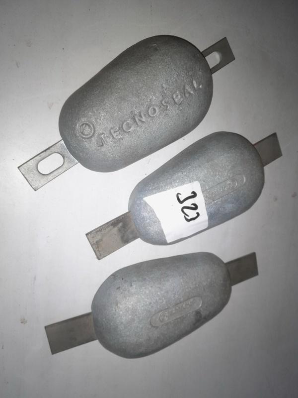 3 st Zink Druppel Anodes, 3 kg, 80x250, Nieuw, Watersport en Boten, Bootonderdelen, Nieuw, Ophalen
