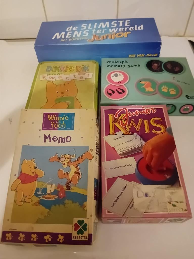 lotje van 5 gezelschap spelletjes, Hobby en Vrije tijd, Een of twee spelers, Ophalen of Verzenden, Gebruikt