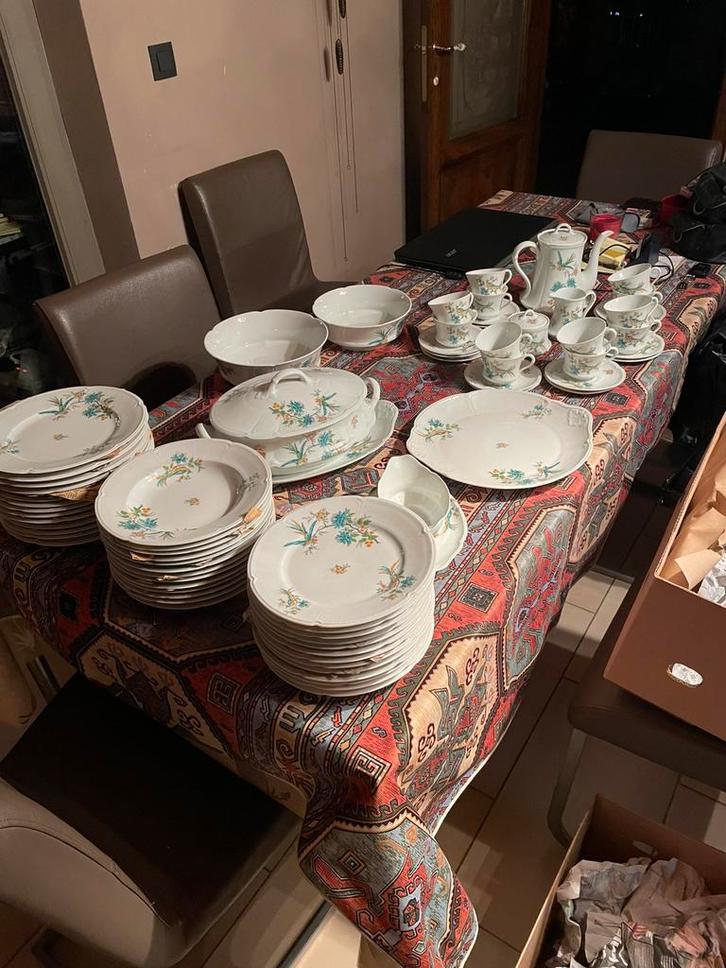 Topservies 12 p Royal Limoges Casanova, Antiek en Kunst, Antiek | Servies compleet, Ophalen