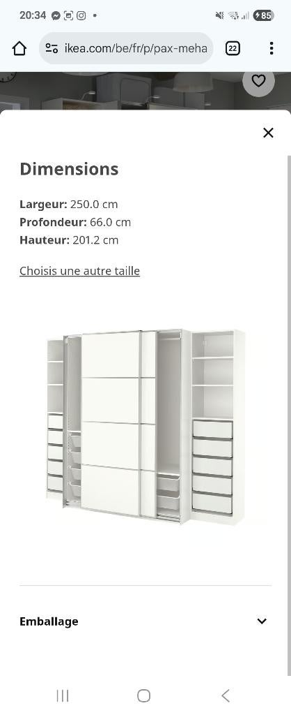 Garde robe ikea, Maison & Meubles, Armoires | Autre, Utilisé, Enlèvement