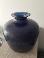 Steen met glazuur vaas, Huis en Inrichting, Minder dan 50 cm, Overige materialen, Blauw, Zo goed als nieuw