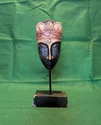 Statuette Masque Tribal Bois Patiné, Antiquités & Art, Curiosités & Brocante, Enlèvement ou Envoi