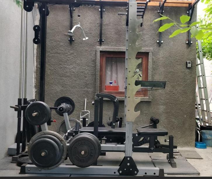 Fitness Power Rack + toebehoren, Sport en Fitness, Fitnessapparatuur, Gebruikt, Overige typen, Armen, Benen, Borst, Buik, Rug