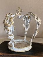 Brocante kroon met bloempjes patina decoratie curiosa, Ophalen of Verzenden