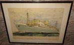 OUDE LITHO COMPAGNIE MARITIME BELGE BAUDOUINVILLE PAQUEBOT, Ophalen of Verzenden