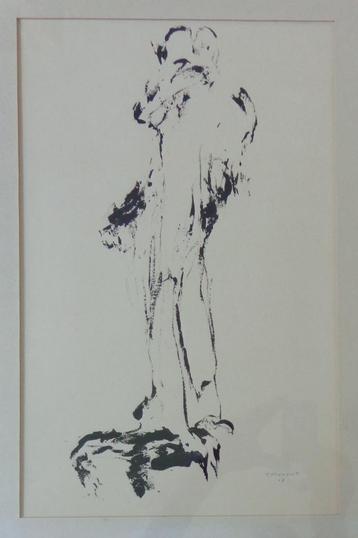 FRANS MINNAERT / FIGUUR / ORIGINEEL WERK / 58x43cm / KADER beschikbaar voor biedingen