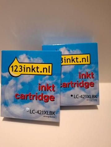 Inktpatronen (2 stuks) voor brother printer LC421XL Black beschikbaar voor biedingen
