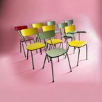 Vintage gekleurde formica stoel met chromen frame, Antiek en Kunst, Antiek | Meubels | Stoelen en Sofa's, Ophalen of Verzenden