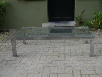 Table basse pieds chromés vintage beschikbaar voor biedingen