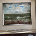 Peinture d’Andrée Vervisch. Le pêcheur sur la plage, Ophalen