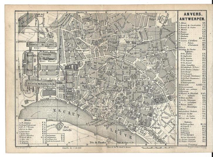 1878 - Antwerpen stadsplan, Antiek en Kunst, Kunst | Litho's en Zeefdrukken, Verzenden
