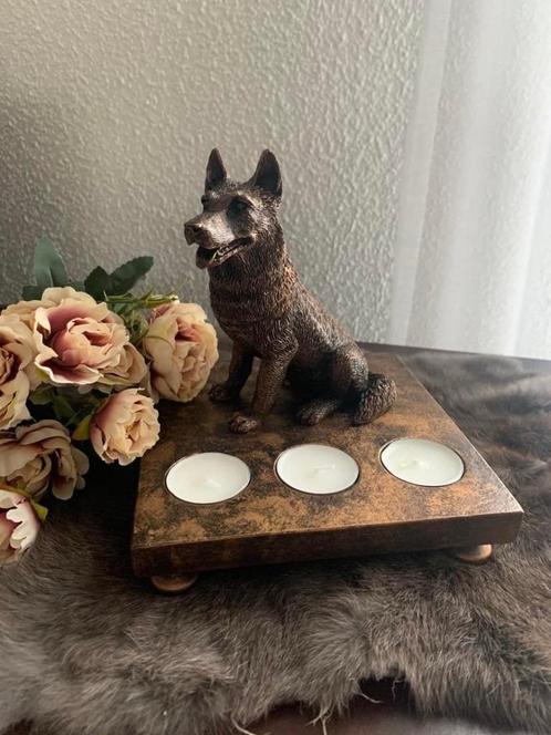 Herdershond handgemaakt op herdenking plateau, Dieren en Toebehoren, Honden-accessoires, Nieuw, Verzenden