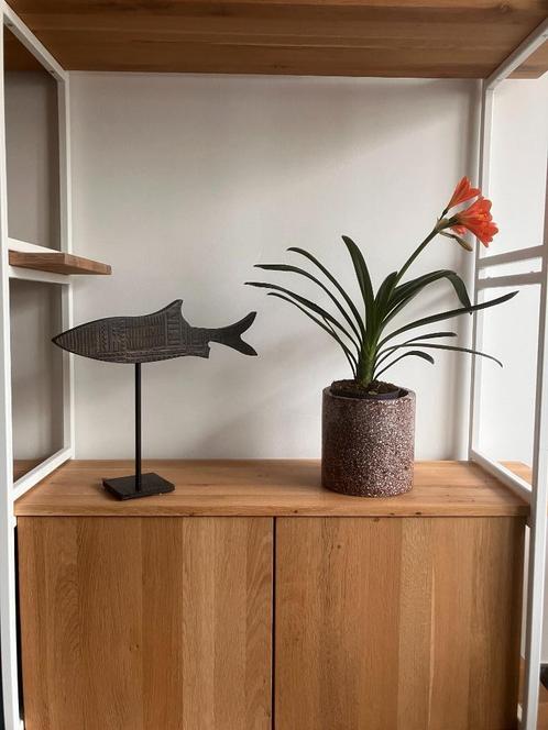 Decoratieve vis op metalen staander, Huis en Inrichting, Woonaccessoires | Overige, Zo goed als nieuw, Ophalen of Verzenden