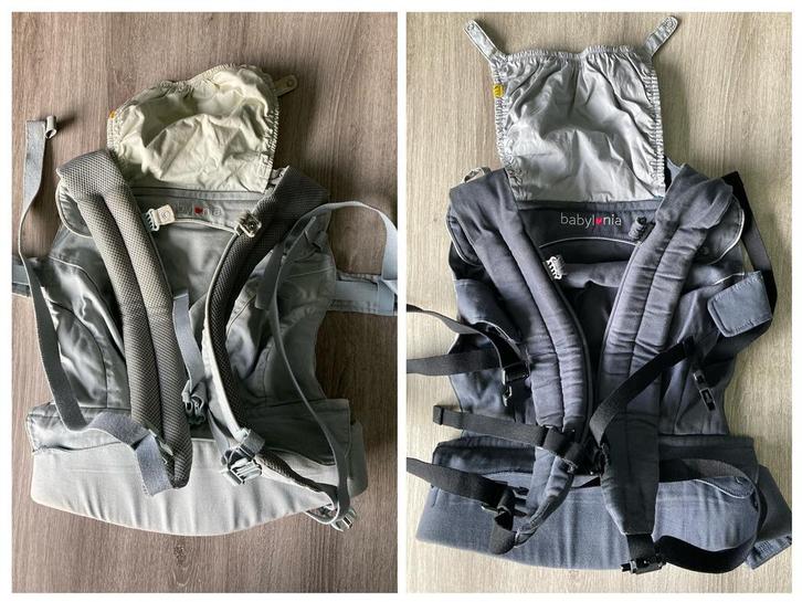 Pakket van twee draagzakken Babylonia Flexia voor tweeling, Kinderen en Baby's, Babydragers en Draagdoeken, Zo goed als nieuw