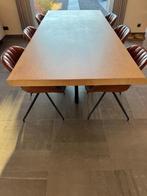 Eiken tafel 250 x 110 cm + 6 stoelen, Huis en Inrichting, Tafels | Eettafels, Ophalen, Gebruikt, 100 tot 150 cm, Eikenhout