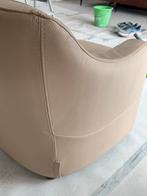 Bijzet zetel buffelleer, Ophalen, Zo goed als nieuw, Beige