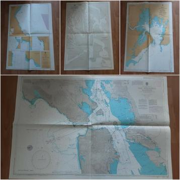 lot de cartes marines avec itinéraires de navigation (1)