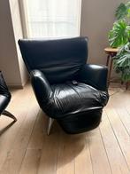 Leolux Zwart lederen bank en 1-zit (ook apart), Maison & Meubles, Canapés | Salons, Trois personnes, Banc droit, Utilisé, Cuir