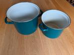 2 kookpotten in email, Ophalen of Verzenden, Gebruikt, Overige materialen, Kookpan of Snelkookpan