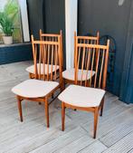 Prachtig vormgegeven vintage Deense eetkamerstoelen, Huis en Inrichting, Ophalen, Vintage, Zo goed als nieuw, Vier