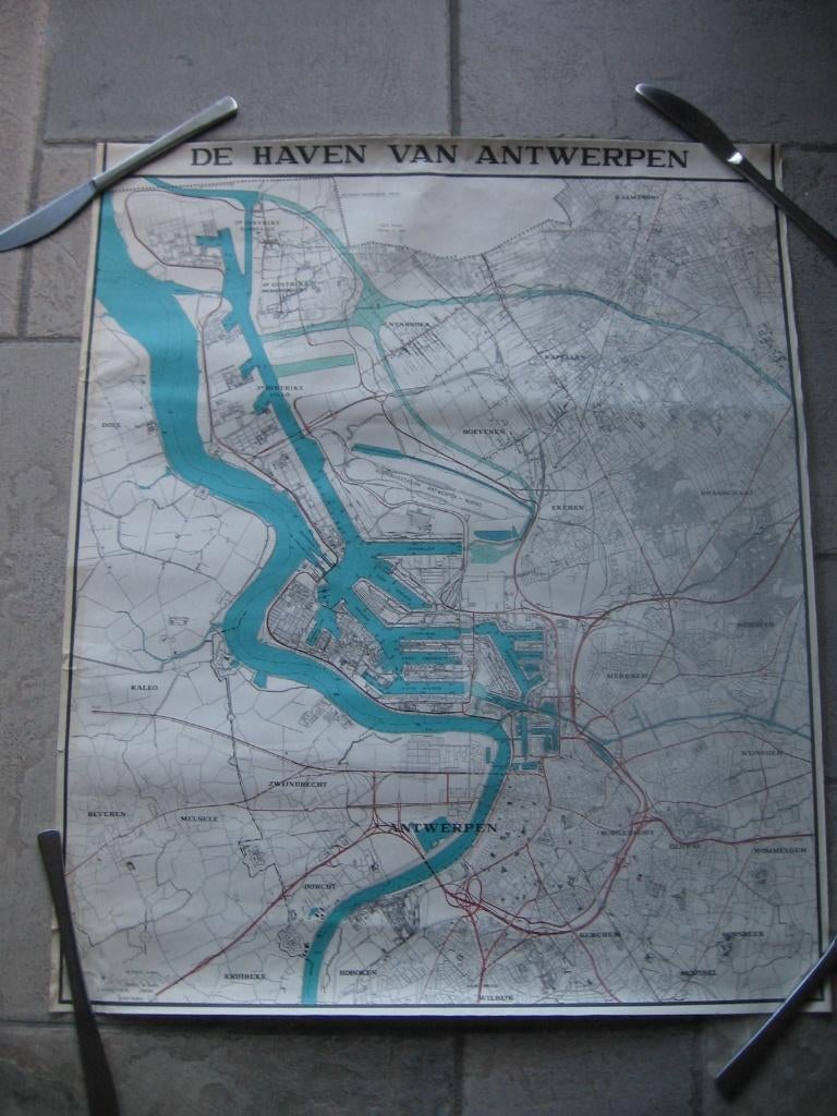 plattegrond van de haven van Antwerpen 1979, Livres, Atlas & Cartes géographiques, Belgique, Enlèvement, Utilisé, Autres types