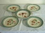 5 assiettes à barbotine anciennes de K&G St. Clément, Antiquités & Art, Antiquités | Céramique & Poterie, Enlèvement ou Envoi