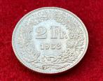 Oude zilveren Zwitserse munt van 2 frank uit 1953, Antiek en Kunst, Ophalen of Verzenden, Zilver