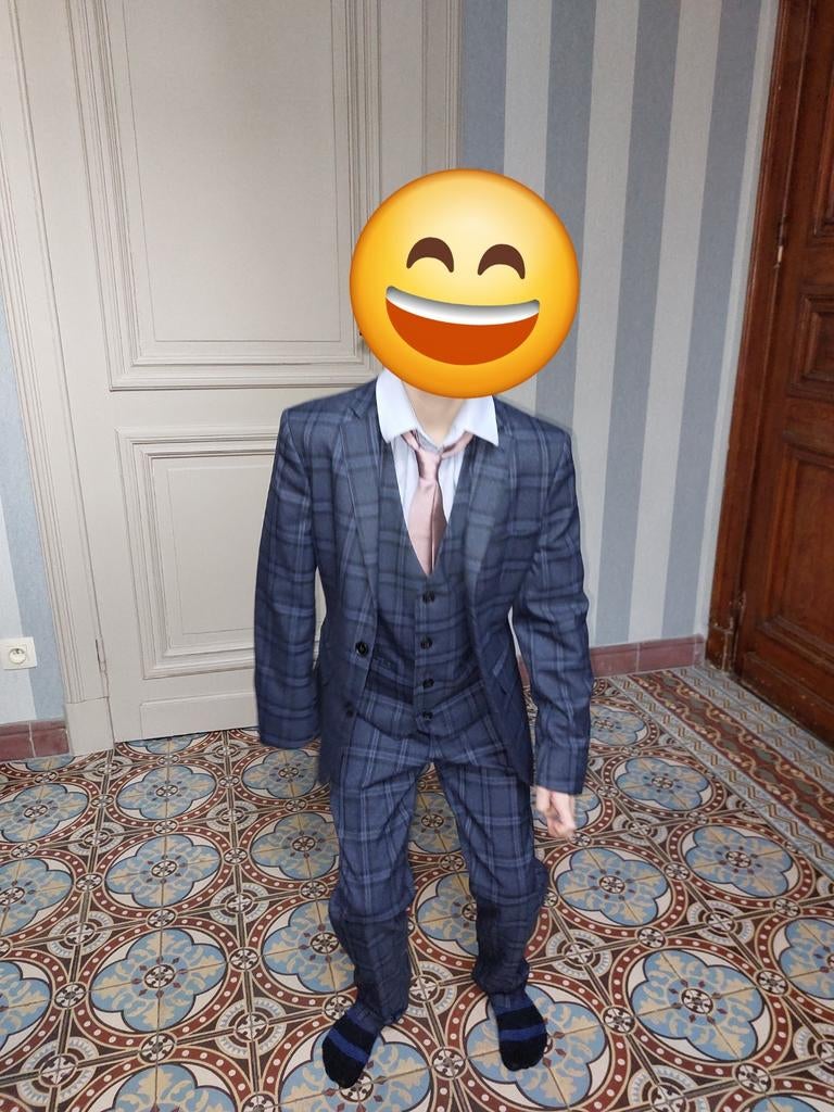 Kostuum blauw geruit Next 10jaar, Ophalen of Verzenden