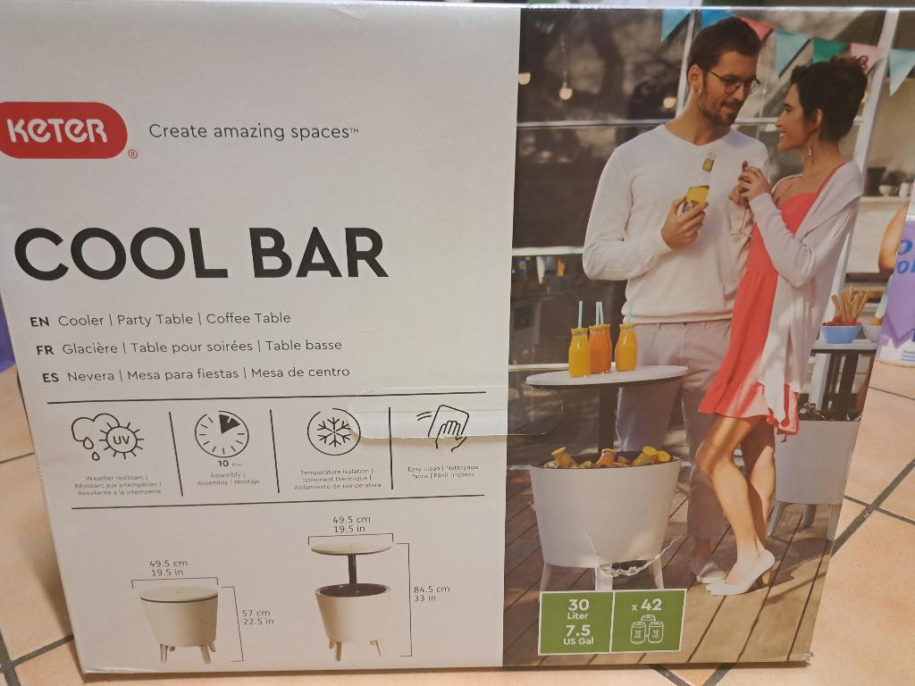 Keter cool bar, Tuin en Terras, Tuintafels, Ophalen, Nieuw, Rond, Kunststof