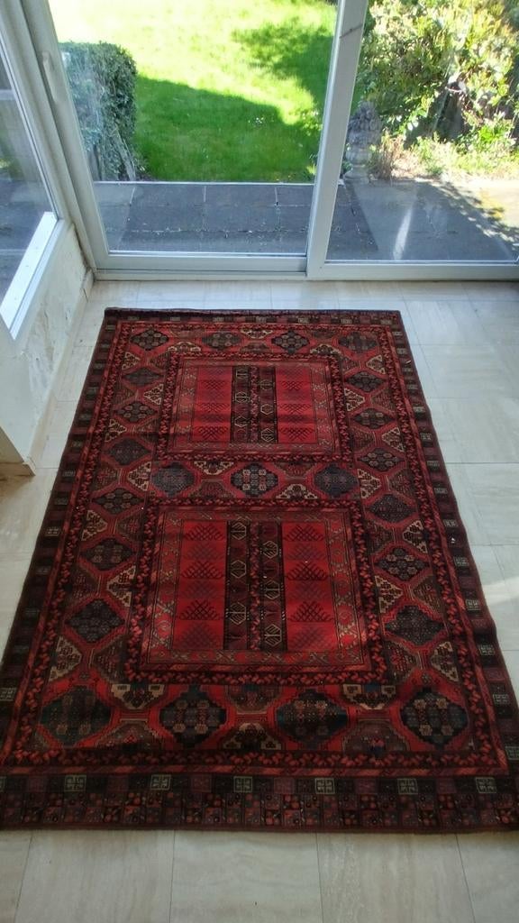 Tapijt diep rood/bordeau, 2 stuks, Antiek en Kunst, Ophalen