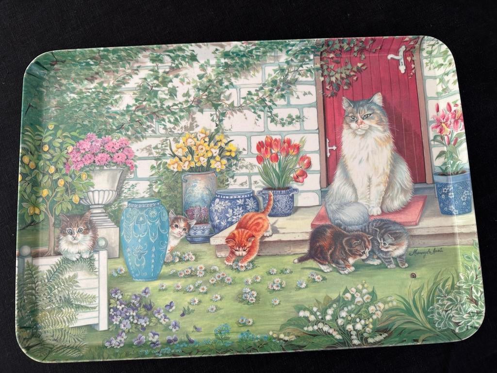 Dienblad /plateau met katten, Ophalen of Verzenden, Gebruikt, Rechthoekig, Kunststof