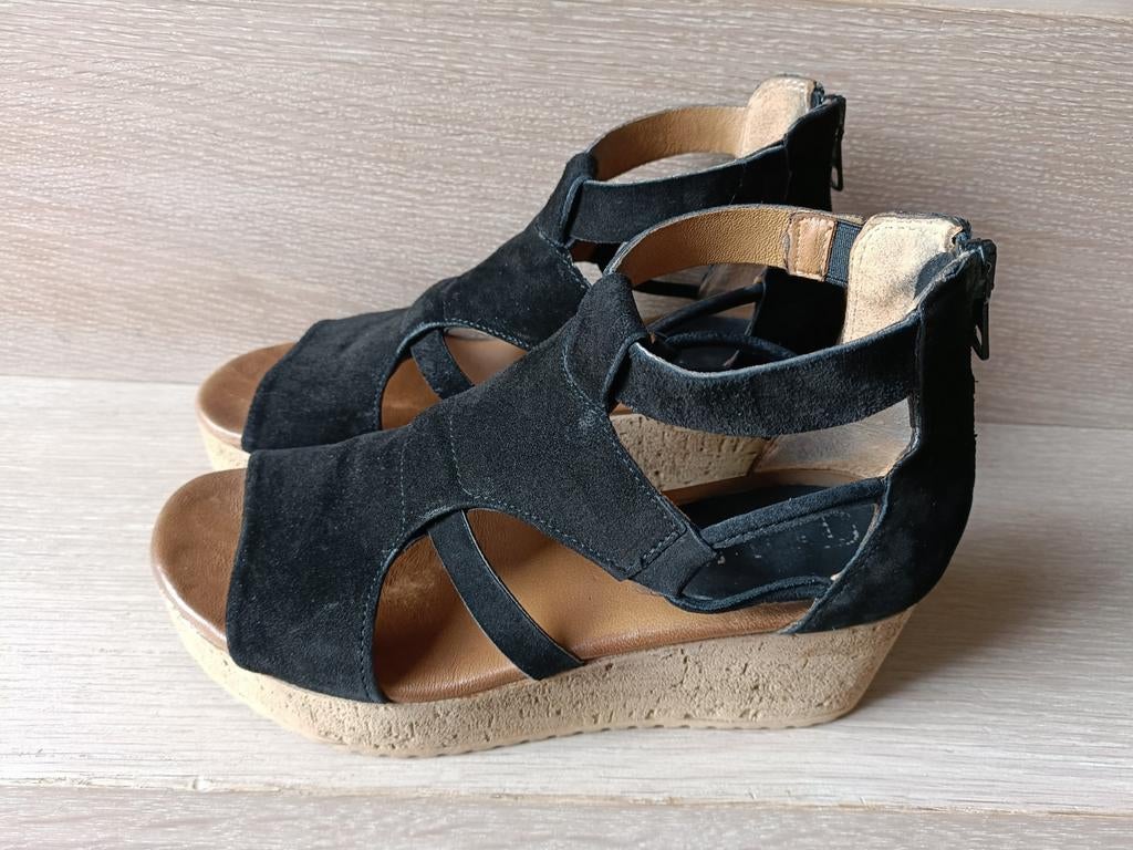 Sandales noires Mjus 38, Kleding | Dames, Schoenen, Zwart, Ophalen of Verzenden