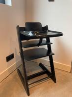 Stokke Tripp Trapp zwart met Baby set en play tray., Kinderen en Baby's, Kinderstoelen, Ophalen of Verzenden, Zo goed als nieuw