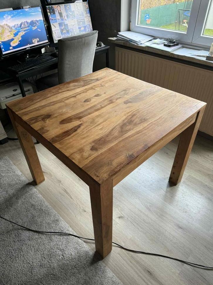 eettafel teak 90cm op 90cm, Maison & Meubles, Tables | Tables à manger, Comme neuf, 50 à 100 cm, 50 à 100 cm, Quatre personnes