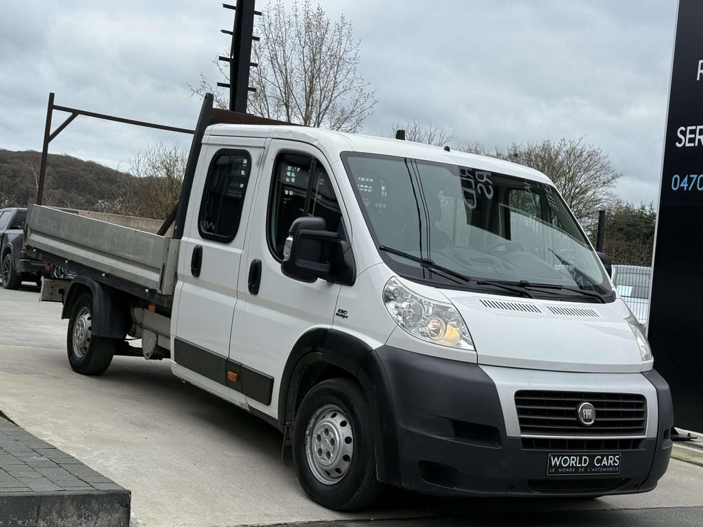 Fiat Ducato 2.3D L4 7PLACES TVAC*BTWIN BENNE GARANTIE 12MOIS, Voorwielaandrijving, Stof, Gebruikt, Zwart