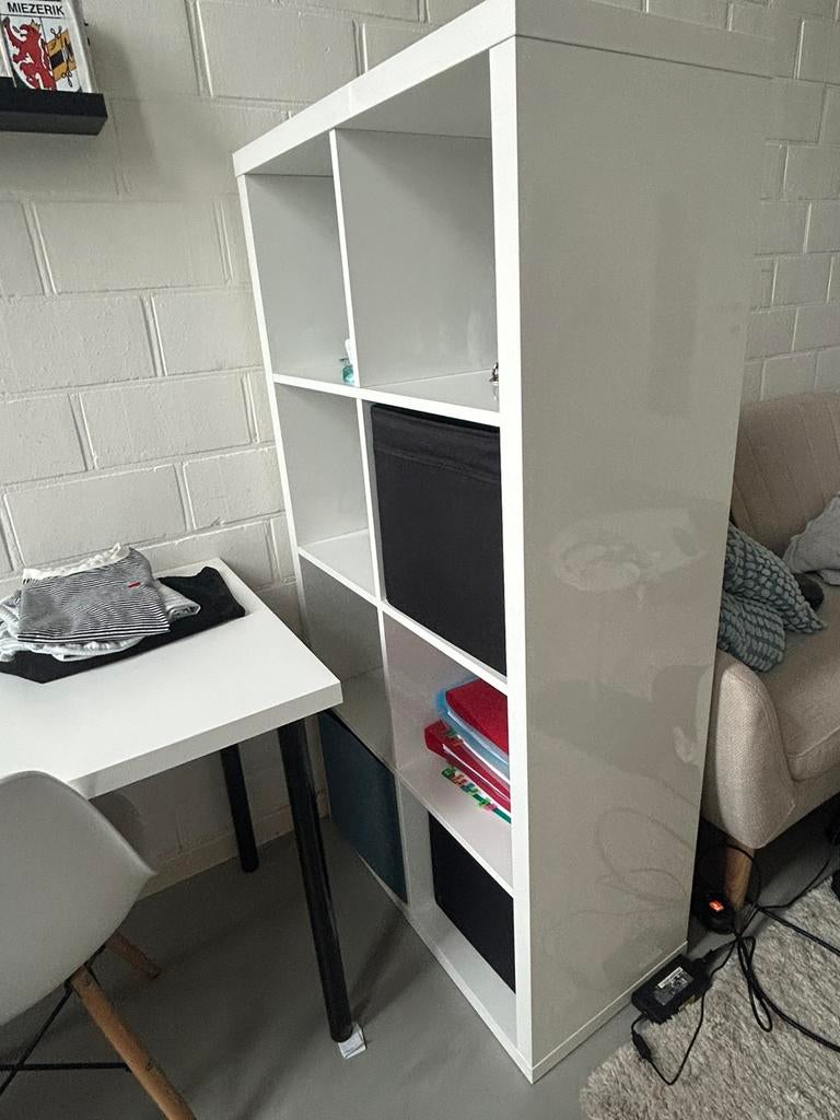 KALLAX Kast wit Glans, Ophalen, Zo goed als nieuw