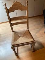 6 eiken eetkamerstoelen met rieten zitting, Huis en Inrichting, Stoelen, Ophalen, Gebruikt, Hout, Vijf, Zes of meer stoelen