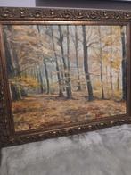 Huile sur toile. Bois en automne., Antiquités & Art, Enlèvement