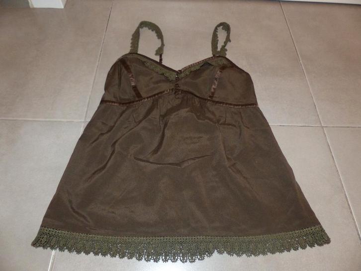 Essentiel Antwerp prachtig bruin topje - maat 36, Kleding | Dames, Topjes, Zo goed als nieuw, Maat 36 (S), Bruin, Zonder mouw