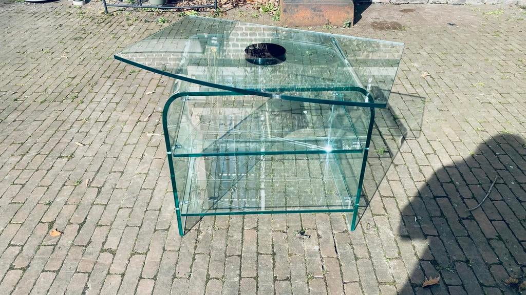 Meuble TV en verre, Maison & Meubles, Tables | Tables de salon, Enlèvement, Comme neuf, Verre