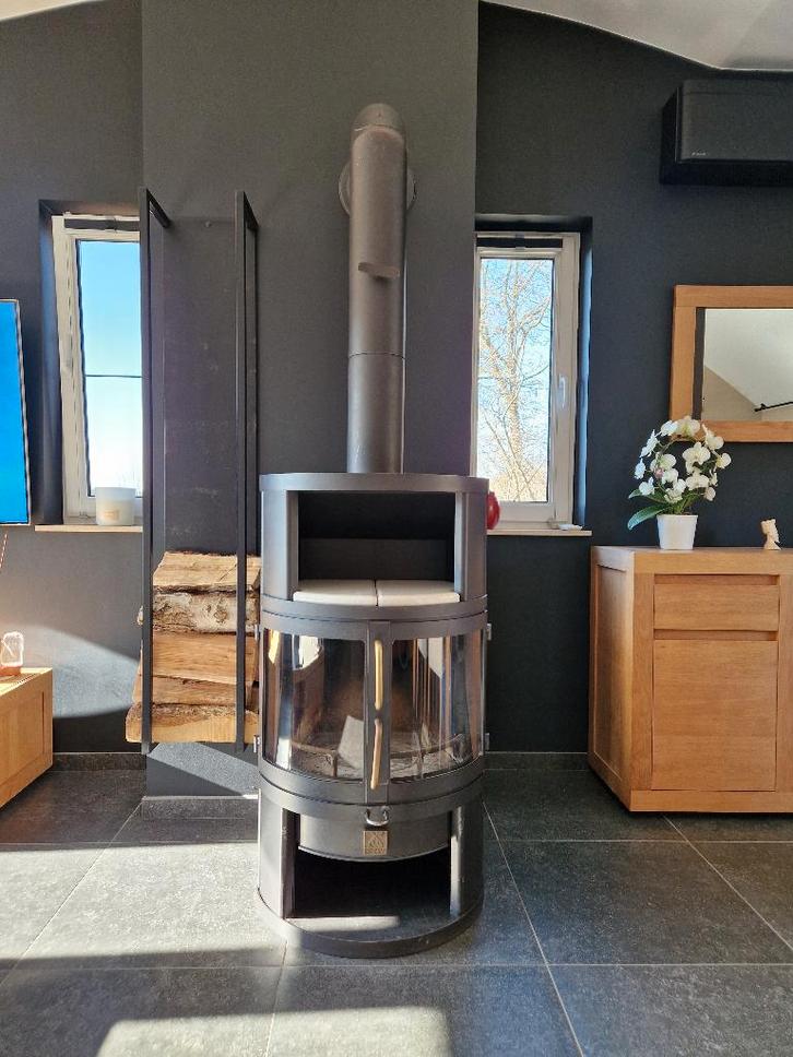 Poêle à bois DanSkan Rondo, Maison & Meubles, Poêles, Utilisé, Autoportant, Poêle à bois, Bois, Enlèvement