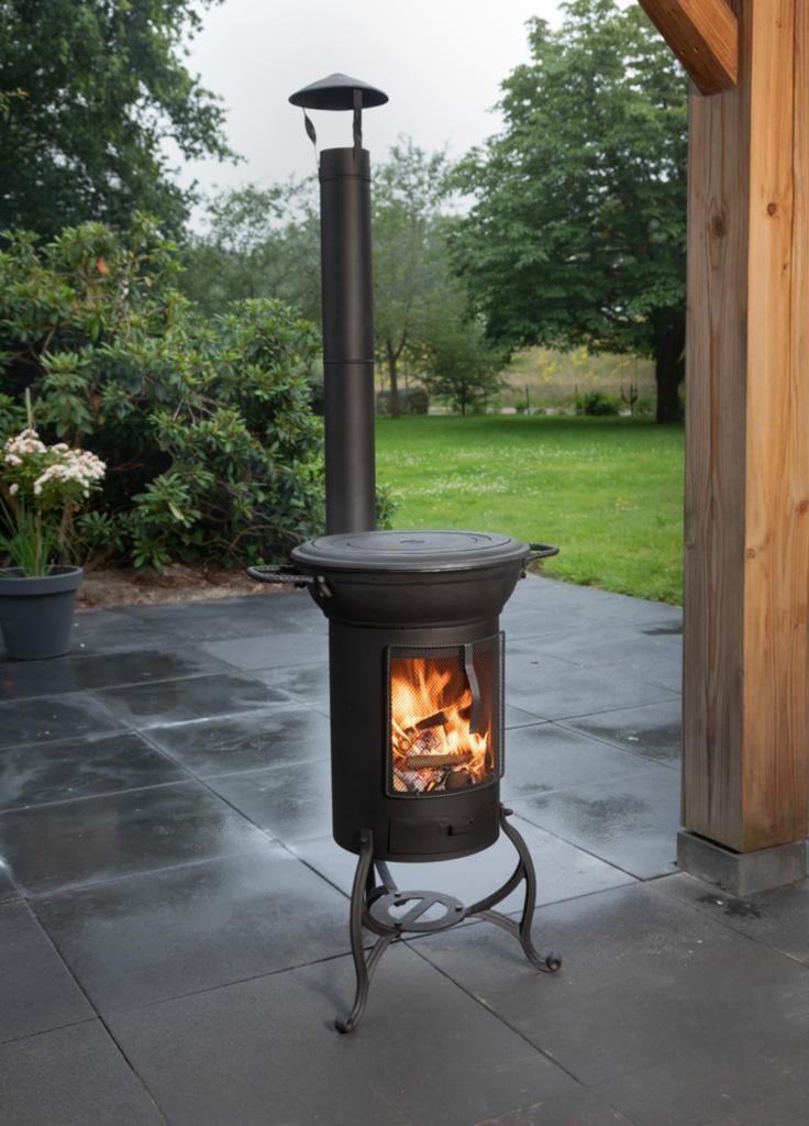 Poêle d'extérieur en fonte Krakatau, Jardin & Terrasse, Foyers de jardin, Neuf, Enlèvement ou Envoi