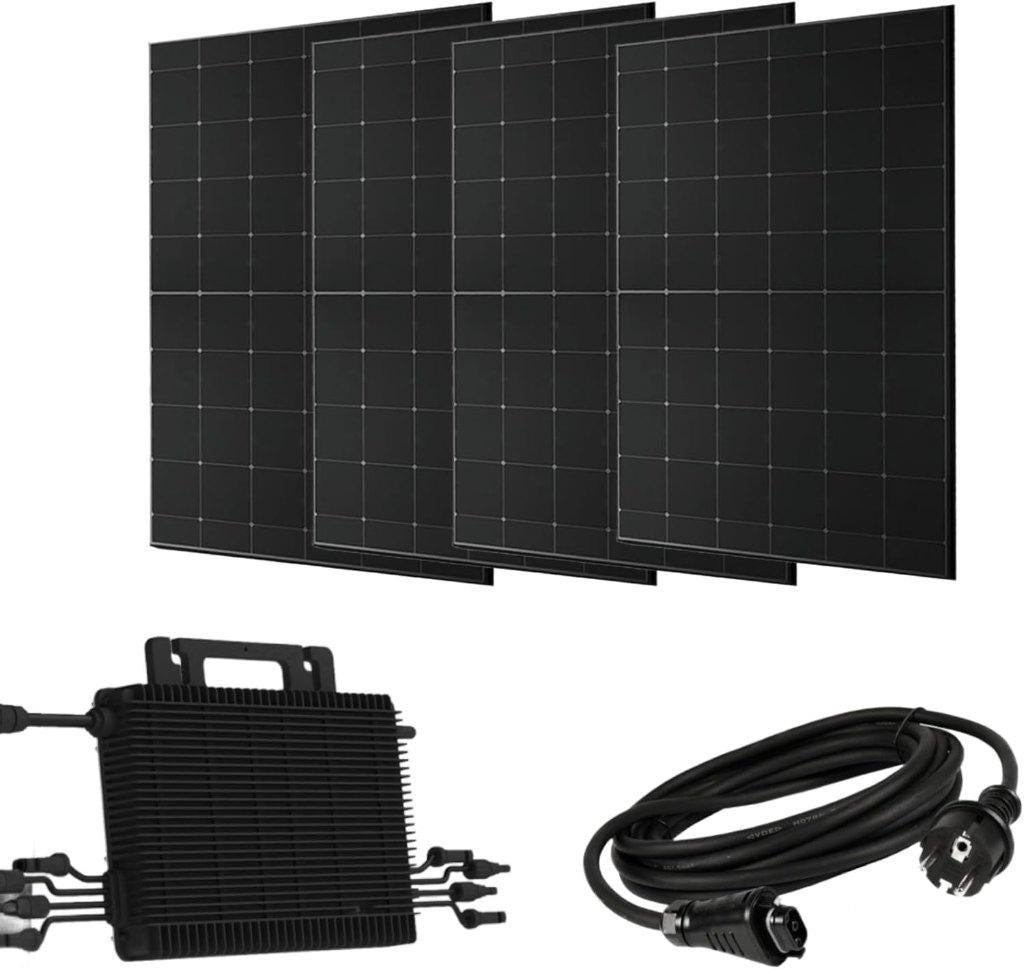 4 panneaux solaires 1600w + Micro onduleur Longi, Enlèvement, Comme neuf, Système complet, 200 watts-crêtes ou plus