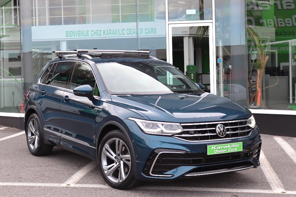 VW TIGUAN 1.5TSI 150CV R-LINE DSG PANO FULL FULL OPTIONS, 1498 cc, 4 cilinders, Blauw, Leder