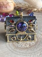 Unieke hanger zilver met 18kt goud en edelstenen, Enlèvement, Comme neuf, Or