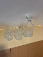 Whiskey Karaf met kristal reliëf incl. 4 glazen, Ophalen of Verzenden, Nieuw