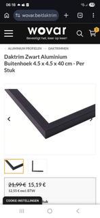 Daktrim zwart alu hoek 4.5x4.5 x40cm, Doe-het-zelf en Bouw, Ophalen